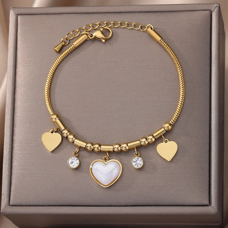 316L Stainless Steel Star Eyes Pendant Bracelet Women's Jewelry