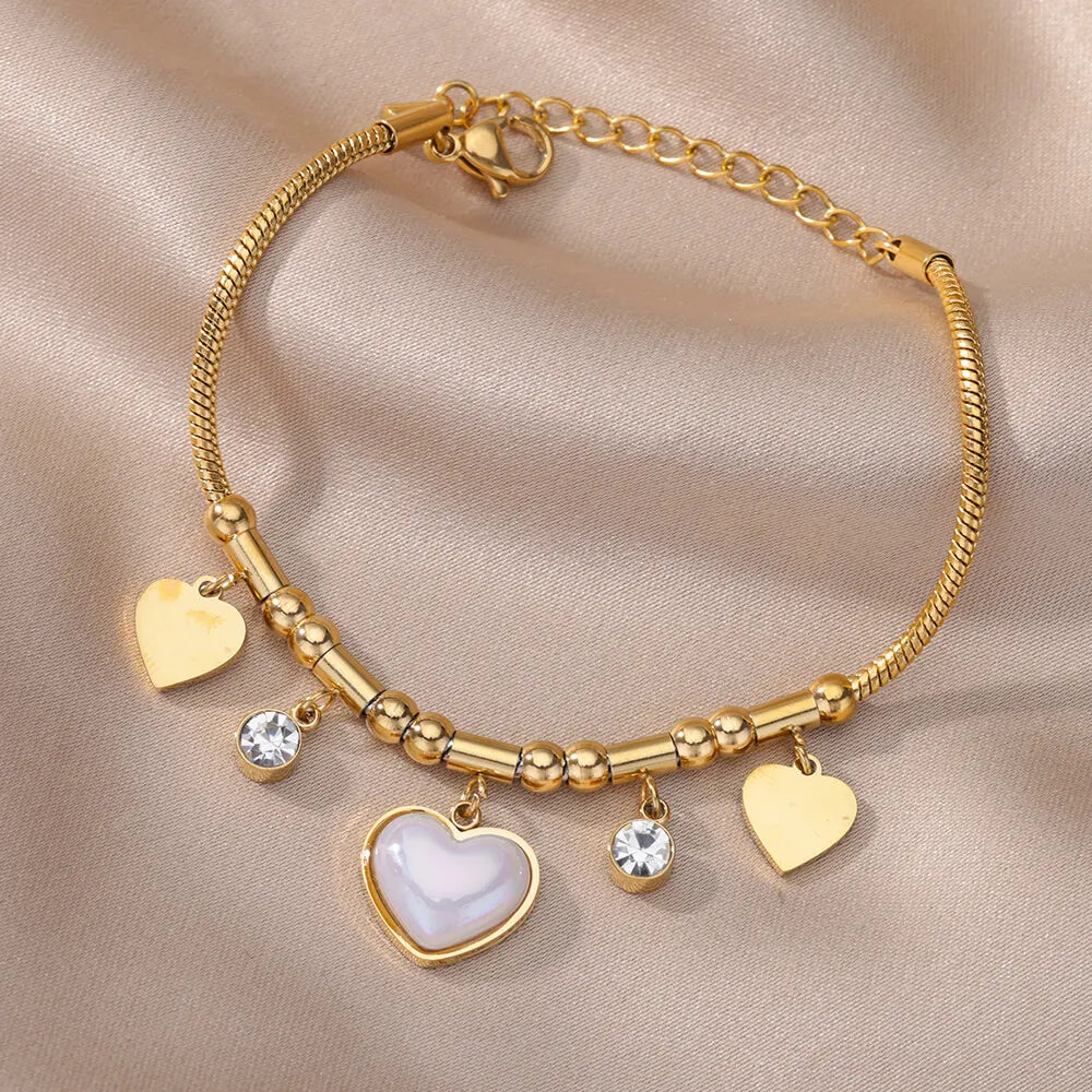 316L Stainless Steel Star Eyes Pendant Bracelet Women's Jewelry