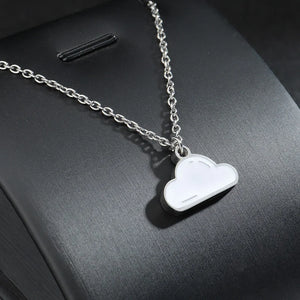 316L Stainless Steel Cloud Pendant Necklace for Women Clavicle Chain