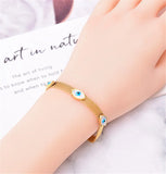 316L Stainless Steel Wide Bracelet Eye Oval Shell Bracelet