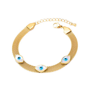 316L Stainless Steel Wide Bracelet Eye Oval Shell Bracelet