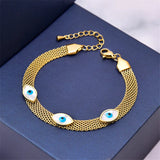 316L Stainless Steel Wide Bracelet Eye Oval Shell Bracelet
