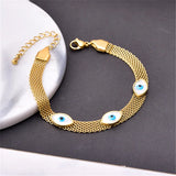 316L Stainless Steel Wide Bracelet Eye Oval Shell Bracelet