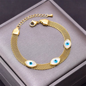 316L Stainless Steel Wide Bracelet Eye Oval Shell Bracelet