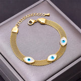 316L Stainless Steel Wide Bracelet Eye Oval Shell Bracelet