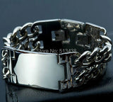 316L Stainless Steel Wide ID Bracelet Men's Bangle 22mm 84g