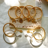 316L Stainless Steel Wire Bangle Heart Pendant Bracelet