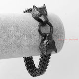 316L Stainless Steel Wolf Head Gothic Motorcycle Link Chain Bracelet Men Jewelry