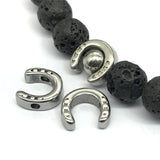 316L Stainless Steel Horseshoe Beads Charms Spacer Beads 2mm Small Hole