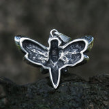 316L SS Death Head Skull Butterfly Moth Hanger Necklace Men's Punk Jewelry