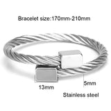 316L Stainless Steel Bangle Men Bracelet Adjustable Opening Cuff Charm Jewelry