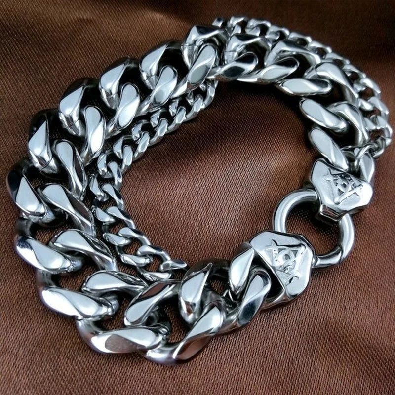 316L Stainless Steel Masonic Bracelet Bangle Jewelry