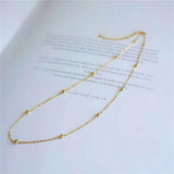 316L Stainless Steel Ball Pendant Necklace Minimalist Chain Women's Jewelry