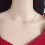316L Stainless Steel Ball Pendant Necklace Minimalist Chain Women's Jewelry