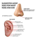 Surgical Steel Clicker Nose Hoop Cartilage Piercing Jewelry