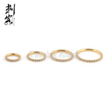 316L SS Clicker Prong Set Stones Septum Piercing Body Jewelry