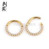 316L SS Full Clicker Prong Set Stones Septum Piercing
