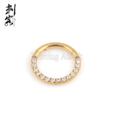 316L SS Full Clicker Prong Set Stones Septum Piercing