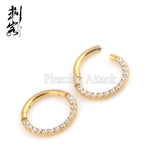 316L SS Full Clicker Prong Set Stones Septum Piercing