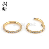 316L SS Clicker Prong Set Stones Septum Piercing Body Jewelry