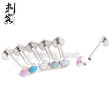 316L Surgical Steel Opal Labret Opal Stud Earrings Jewelry 16Gauge 1.2x8x3mm
