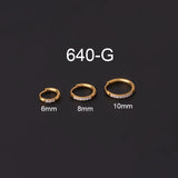 316L Surgical Steel Conch Earrings Hinged Hoop Zircon Ear Clip