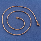 316L Thin Necklace Stainless Steel Link Cable Neck Chain for Women Ladies