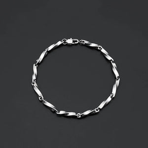 316L Titanium Steel 3.7mm Twisted Bracelet Men's Link Chain Jewelry