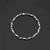 316L Titanium Steel 3.7mm Twisted Bracelet Men's Link Chain Jewelry