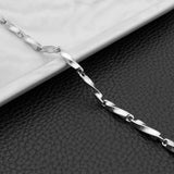 316L Titanium Steel 3.7mm Twisted Bracelet Men's Link Chain Jewelry
