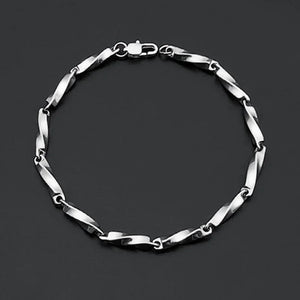 316L Titanium Steel 3.7mm Twisted Bracelet Men's Link Chain Jewelry
