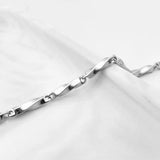 316L Titanium Steel 3.7mm Twisted Bracelet Men's Link Chain Jewelry