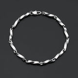 316L Titanium Steel 3.7mm Twisted Bracelet Men's Link Chain Jewelry