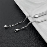 316L Flat Snake Bracelet Stainless Steel Bangle Thin Chain