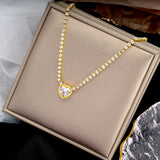 316L Titanium Stainless Steel Heart Necklace Classic Charm Jewelry Women