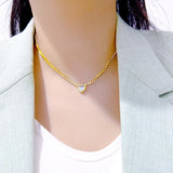 316L Titanium Stainless Steel Heart Necklace Classic Charm Jewelry Women