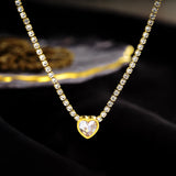 316L Titanium Stainless Steel Heart Necklace Classic Charm Jewelry Women