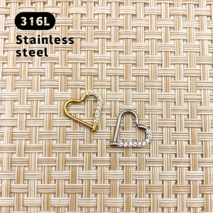 316L Zircon Nose Ring Silver Piercing Jewelry