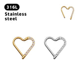 316L Zircon Nose Ring Silver Piercing Jewelry