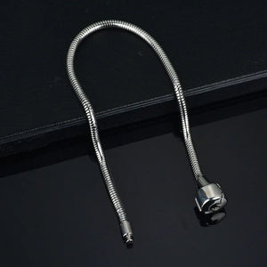 316L Silver Stainless Steel Snake Chain Link Bracelet for European Bracelet DIY