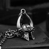 316L Fine Hand-made Dark Skull Roman Helmet Warrior Pendant Necklace