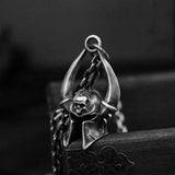 316L Fine Hand-made Dark Skull Roman Helmet Warrior Pendant Necklace