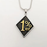 316L Stainless Steel Biker 1%er Pendant Men's Necklace