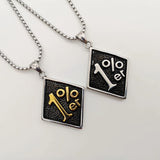 316L Stainless Steel Biker 1%er Pendant Men's Necklace