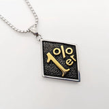 316L Stainless Steel Biker 1%er Pendant Men's Necklace