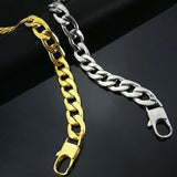 316L Stainless Steel Silver Tone Mens Chain Bracelet B167 168