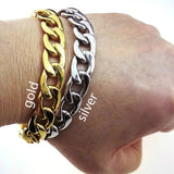 316L Stainless Steel Silver Tone Mens Chain Bracelet B167 168