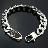 316L Stainless Steel Silver Tone Mens Chain Bracelet B167 168