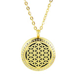 316L SS Flower of Life Aromatherapy Pendant 20mm 25mm 30mm