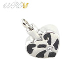 Heart Urn Cremation Jewelry Necklace Pendant with Czech Crystal